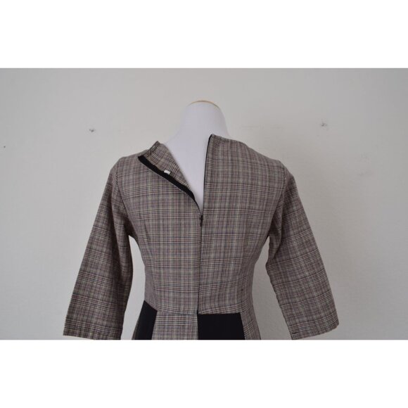 Vintage Black and Plaid Circular Dress size‎ M - Picture 9 of 10